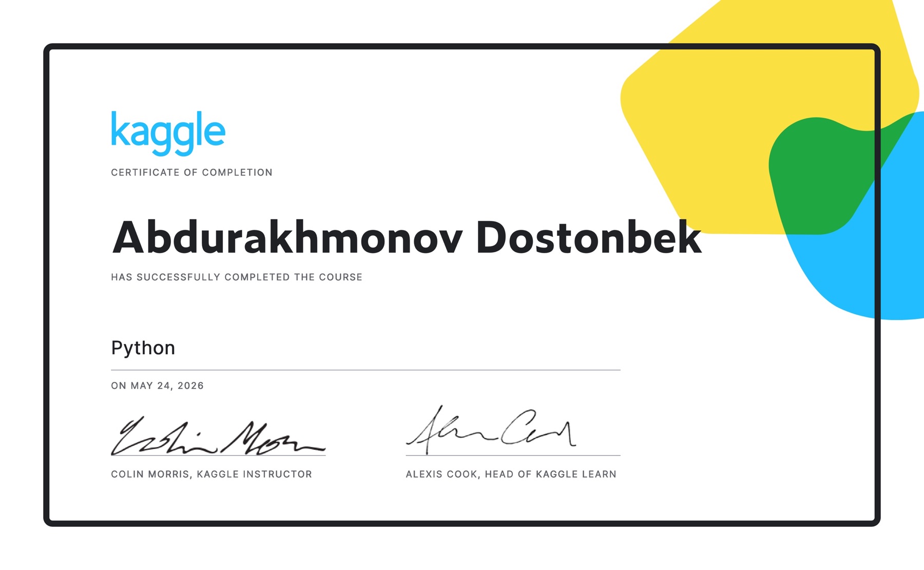 Python certificate
